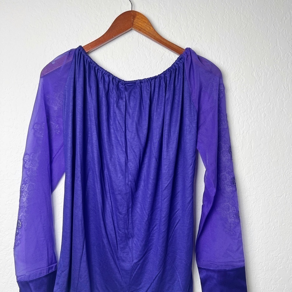 LA PERLA Lace-Trim Blouse In Purple - Picture 5 of 9